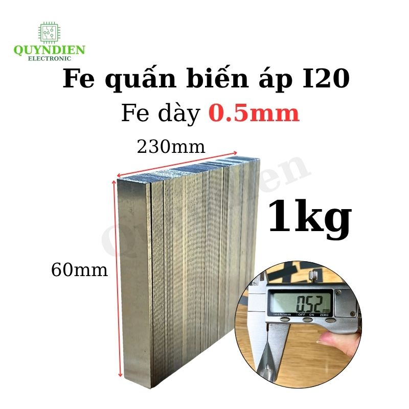 Fe Quấn Biến Áp I20 – Fe Dày 0.5mm - FE chữ I 60mm – Vật Liệu Lõi Biến Áp Cao Cấp