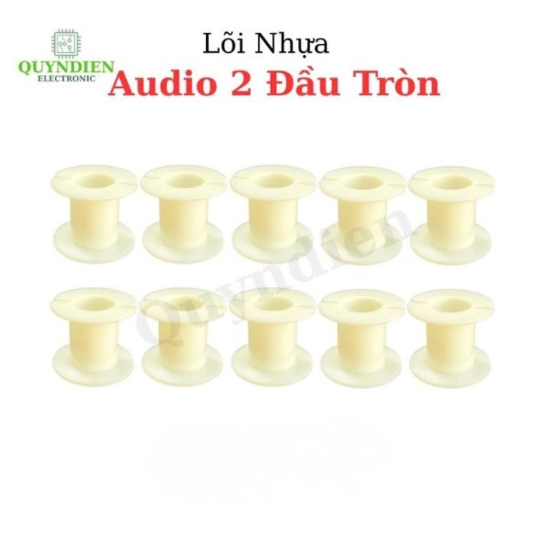Lõi Khuôn Nhựa Audio 2 Đầu Tròn Màu Trắng Sữa