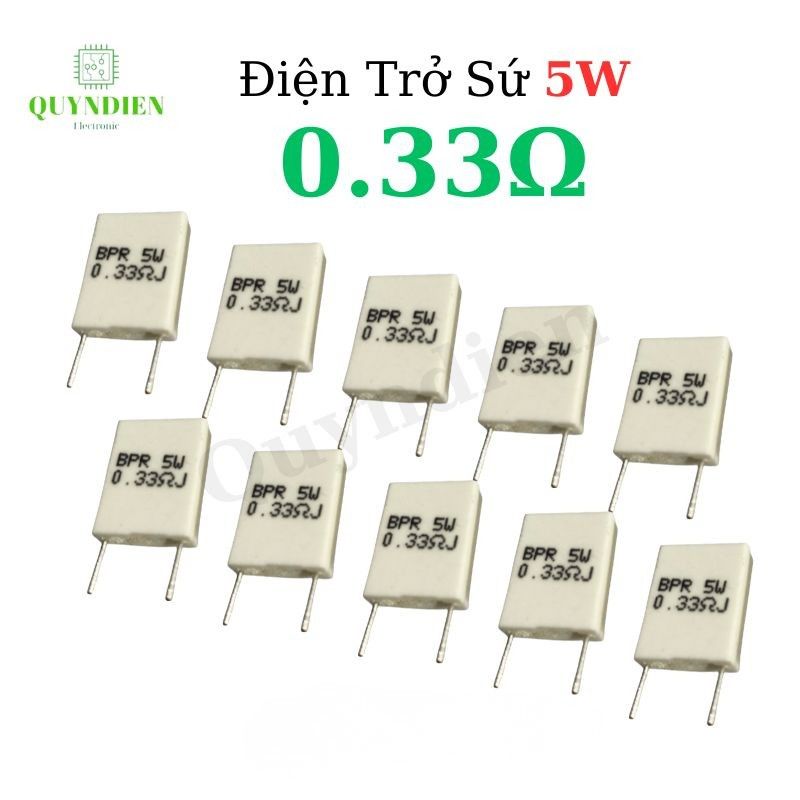 Điện Trở Sứ Đứng 5W - 0.33R - 10 Con