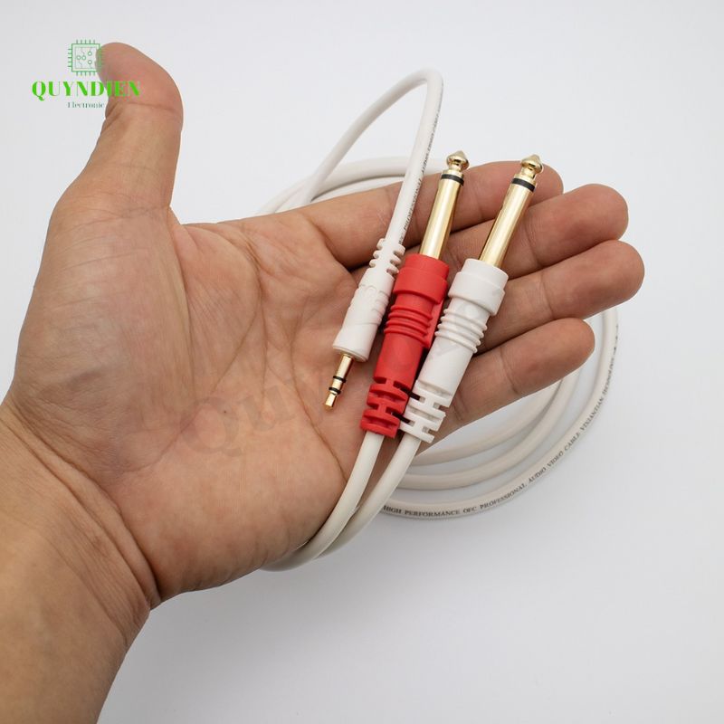 DÂY CHUYỂN JACK 3,5 LY SANG 2 JACK 6 LY TỐT - linh kiện điện tử QUỲNH DIỄN