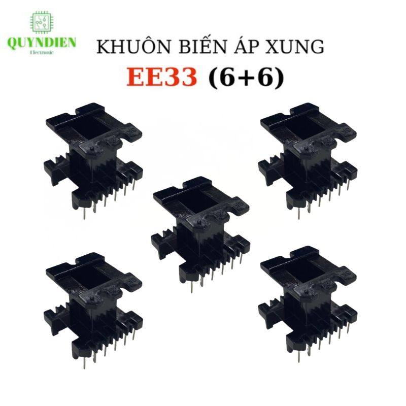 Khuôn Biến Áp EE33 Đứng (6+6 Chân)