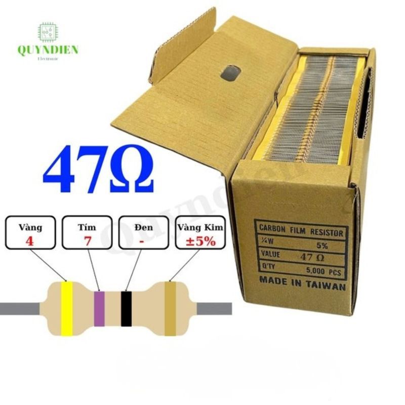 Điện trở Đài Loan 1/4W - 47R
