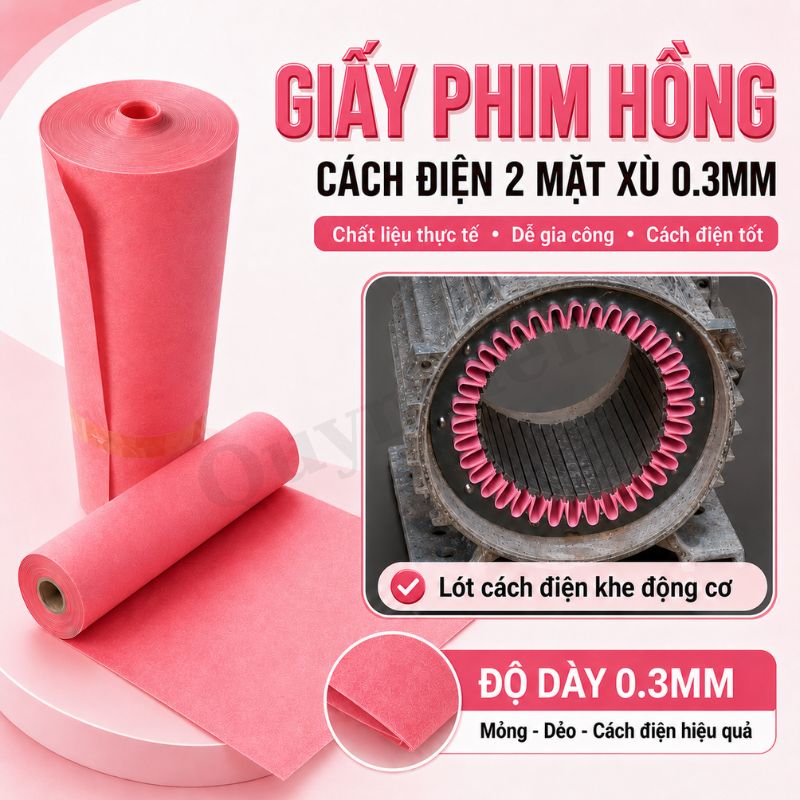 Giấy Phim Cách Điện Hồng Dày 0.3mm