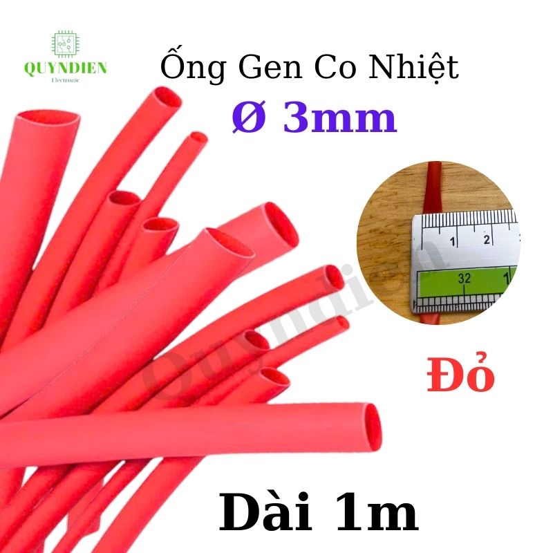 Gen co nhiệt size 3mm màu đỏ