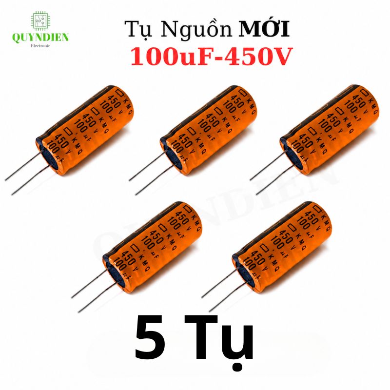 Tụ Hóa Lọc Nguồn 100uF 450V DC 105°C 18x40mm Chân Cắm Mới 100% - Linh Kiện Quỳnh Diễn