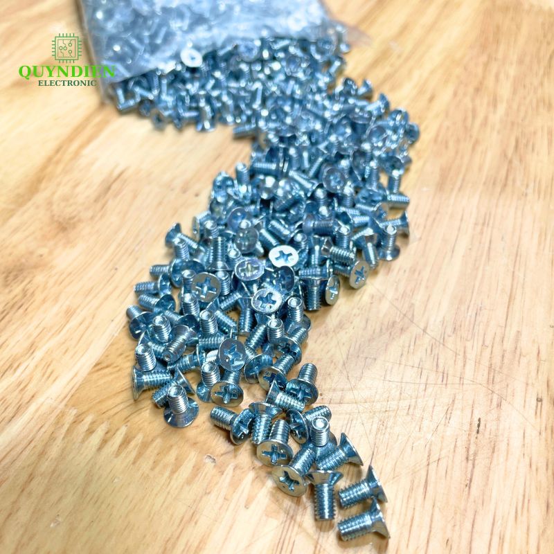 Ốc vít đầu COL Trắng M4 Ren Mịn 4mm Dài 8mm