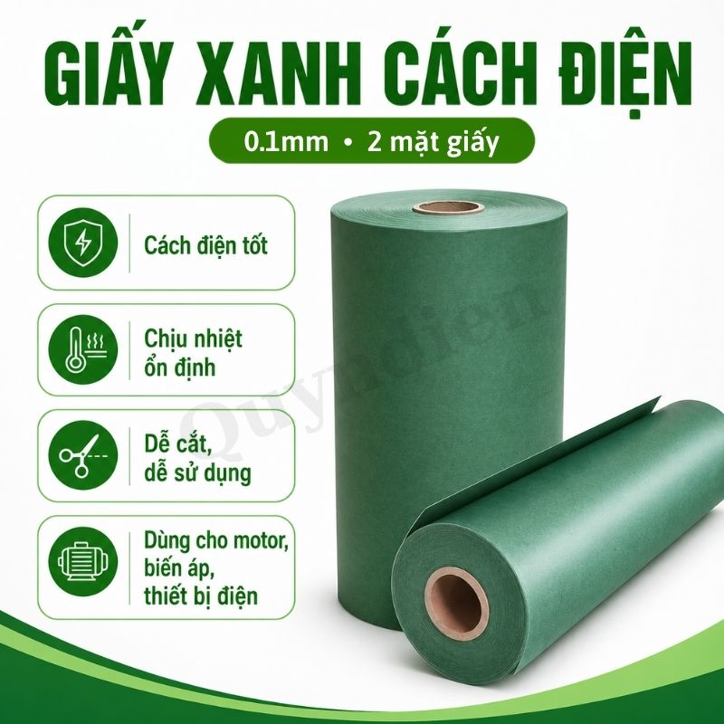Giấy Cách Điện Xanh 2 Mặt Xù Khổ 1 Mét Dày 0.1mm