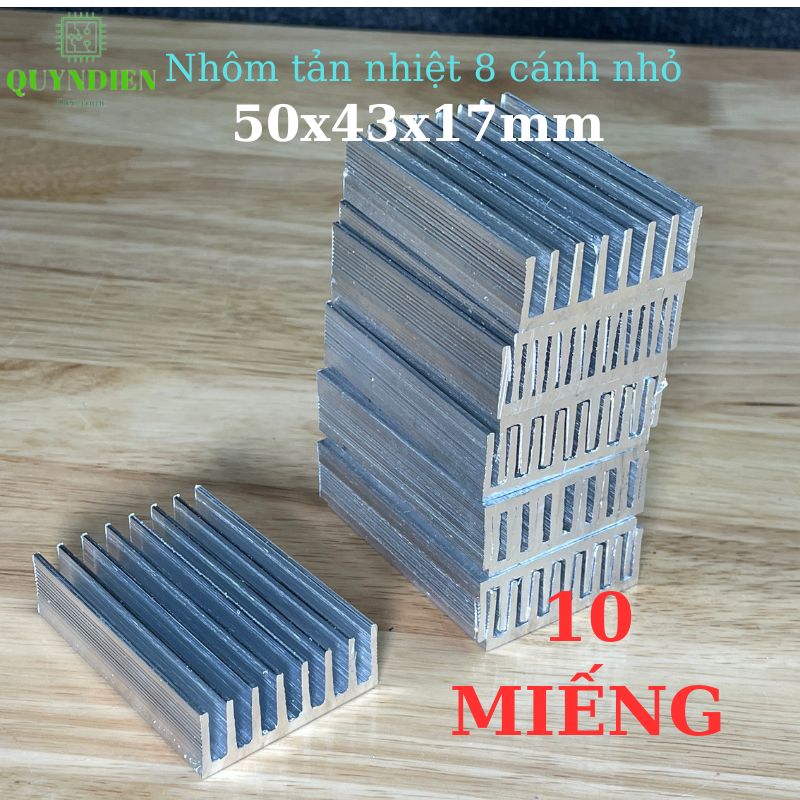 Nhôm Tản Nhiệt 8 Cánh Nhỏ 50x43x17mm