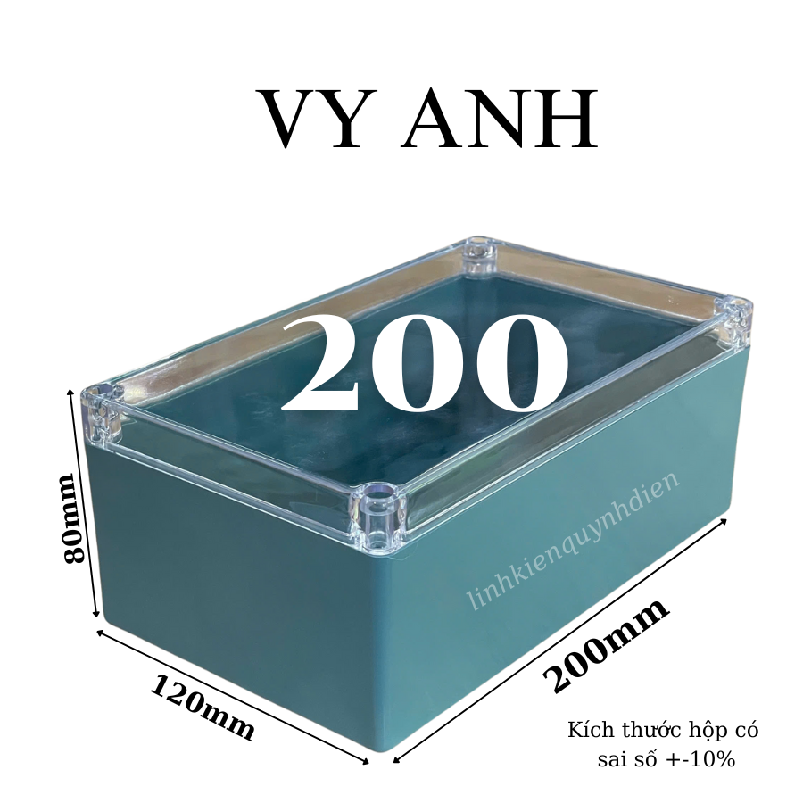 Hộp Nhựa Vy Anh 200x120x80mm Màu Xanh Nắp Trong
