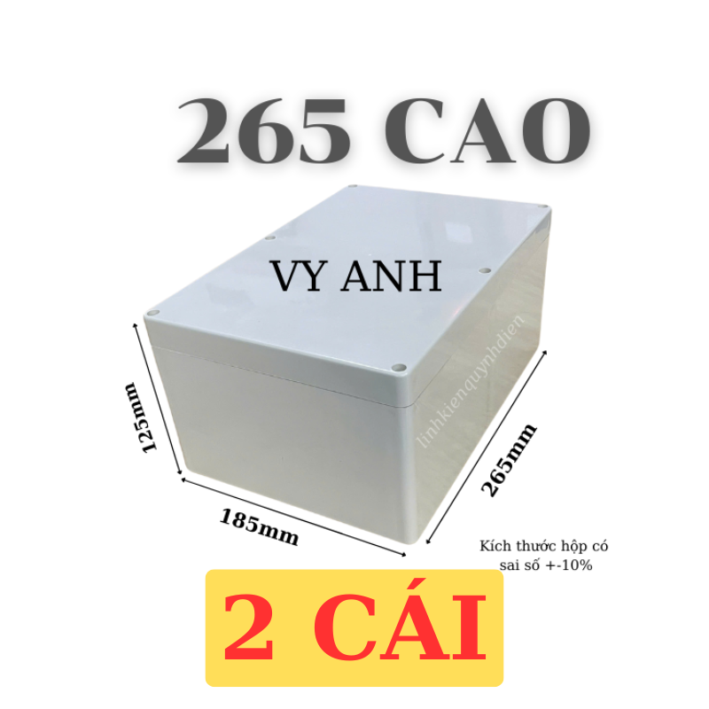 Hộp Nhựa Vy Anh 265x185x125mm Màu Trắng Nắp Đục