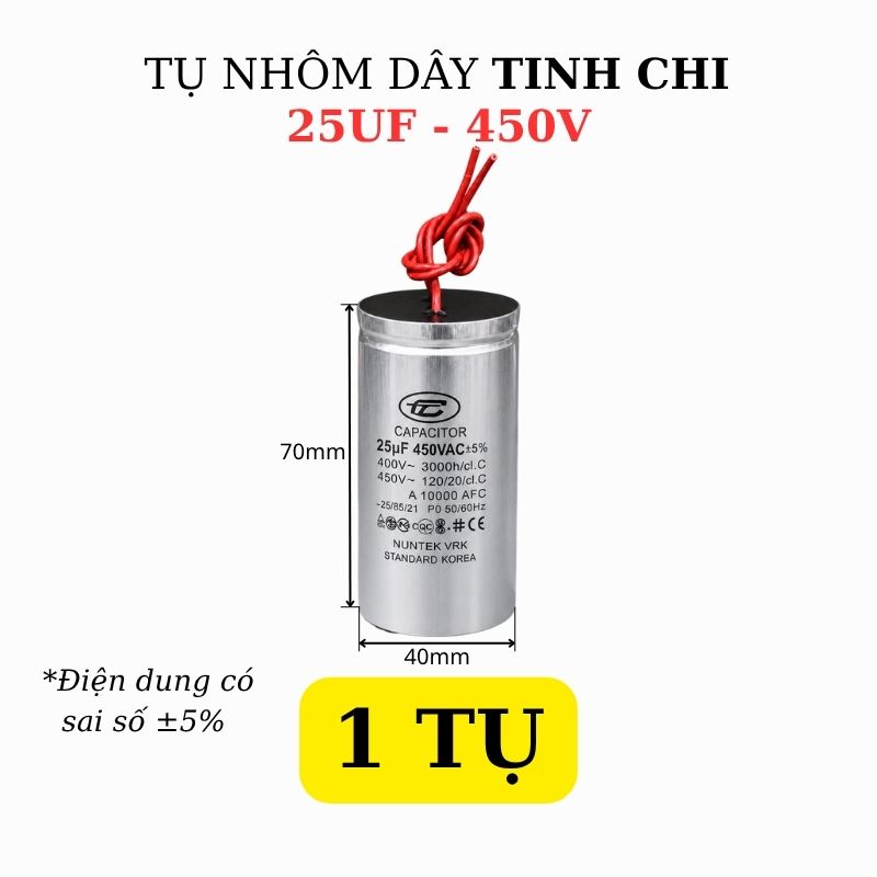 Tụ Nhôm Dây 25uF - 450V