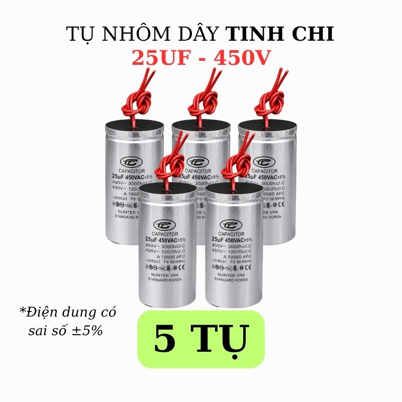 Tụ Nhôm Dây 25uF - 450V