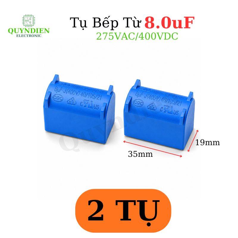 Tụ Bếp Từ 8uF - 400V Loại Đứng