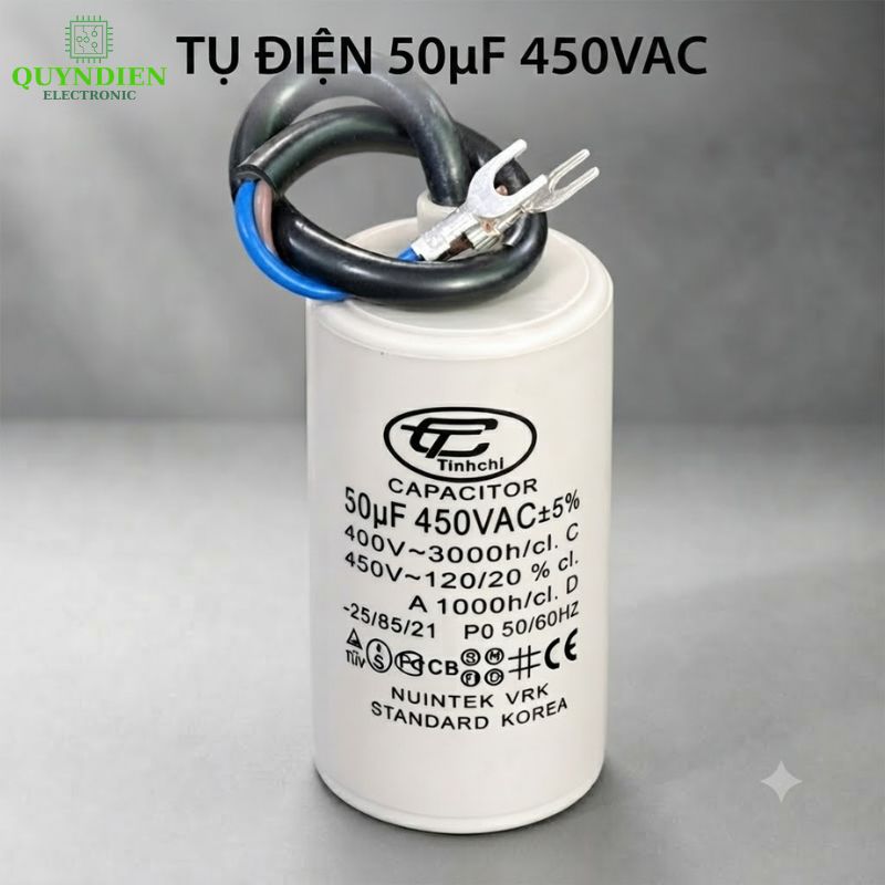 Tụ Đề Máy Bơm Nước 50uF 450VAC Tinh Chi
