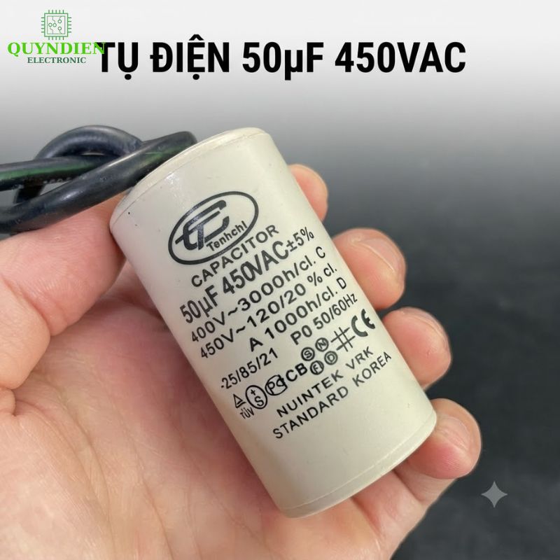 Tụ Đề Máy Bơm Nước 50uF 450VAC Tinh Chi