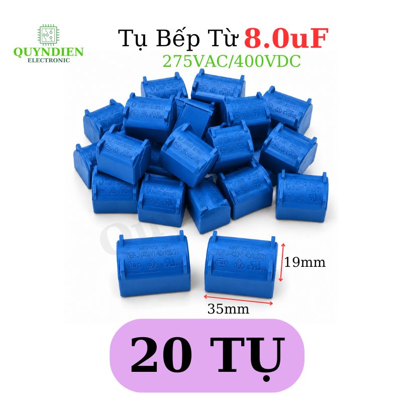 Tụ Bếp Từ 8uF - 400V Loại Đứng