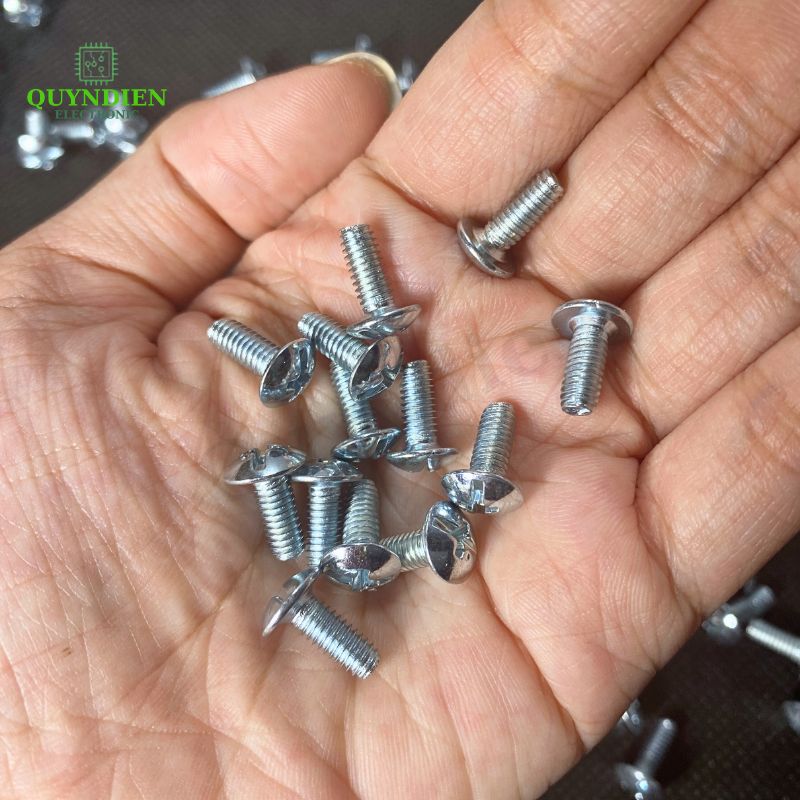 Ốc Vít Đầu Dù Ren Mịn M4=4x10mm Màu Trắng