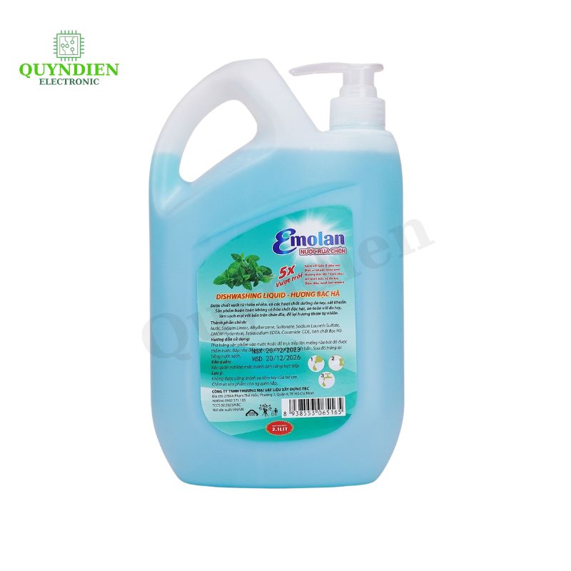 Nước rửa chén Emolan hương BẠC HÀ - 2.1L