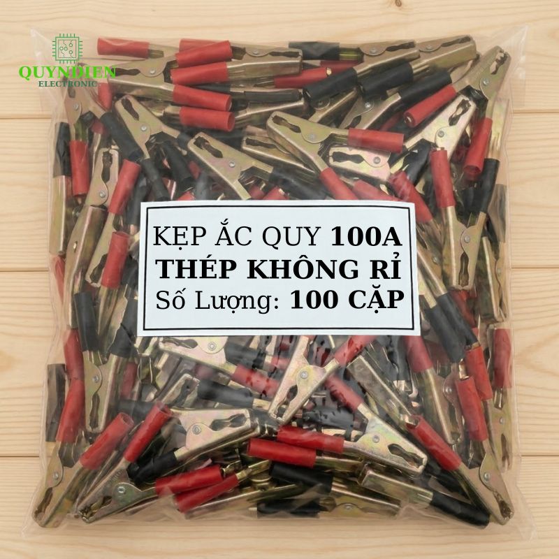 Kẹp Bình Ắc Quy 100A Thép Không Gỉ Đỏ Đen