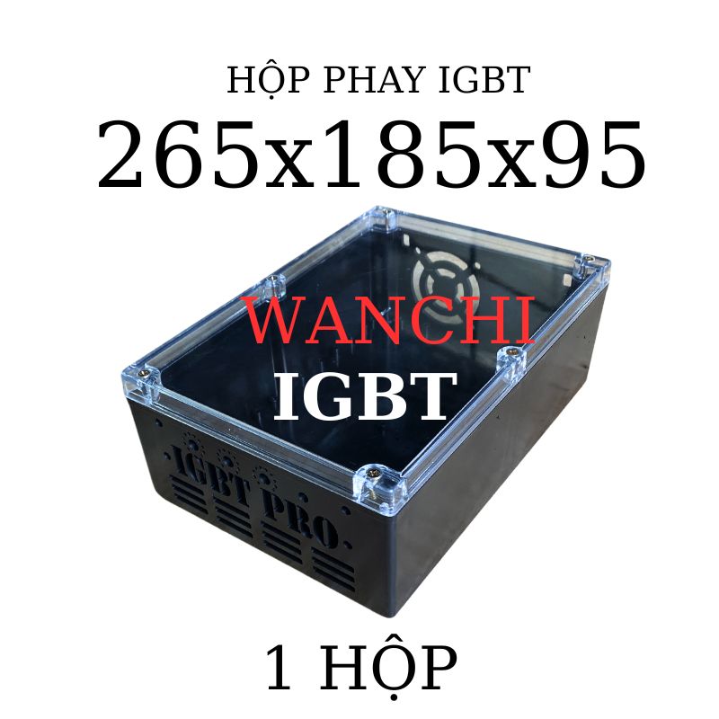 Hộp nhựa Phay IGBT 265x185x95mm Đen nắp Trong