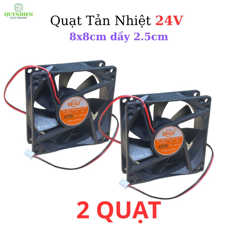 Quạt Tản Nhiệt 24V 8x8cm dày 2.5cm