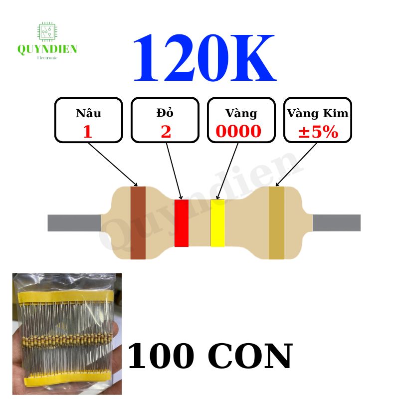 Điện trở Đài Loan 1/4W - 120K