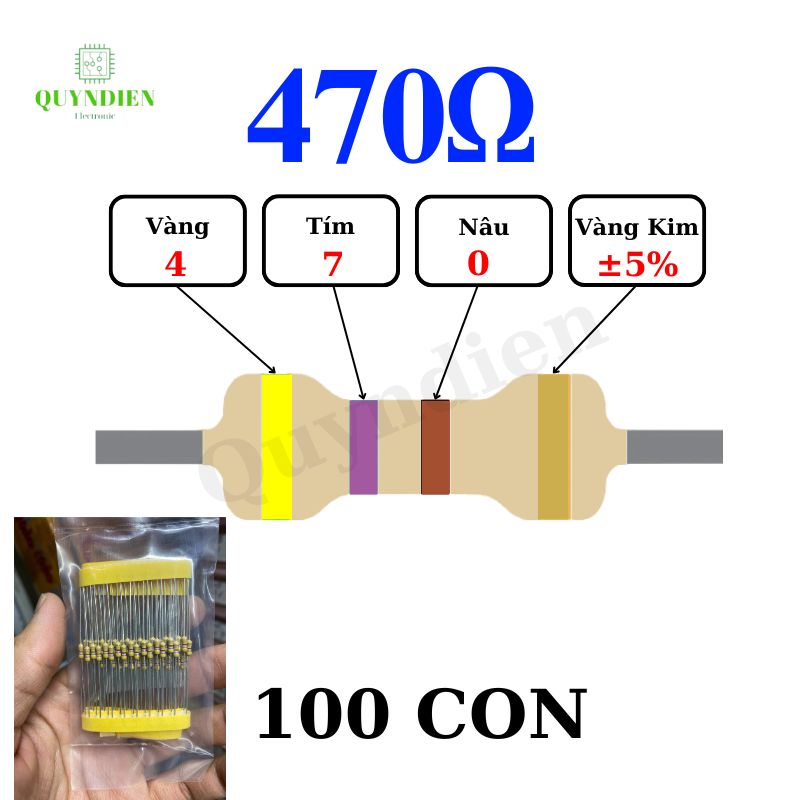 Điện trở Đài Loan 1/4W - 470R