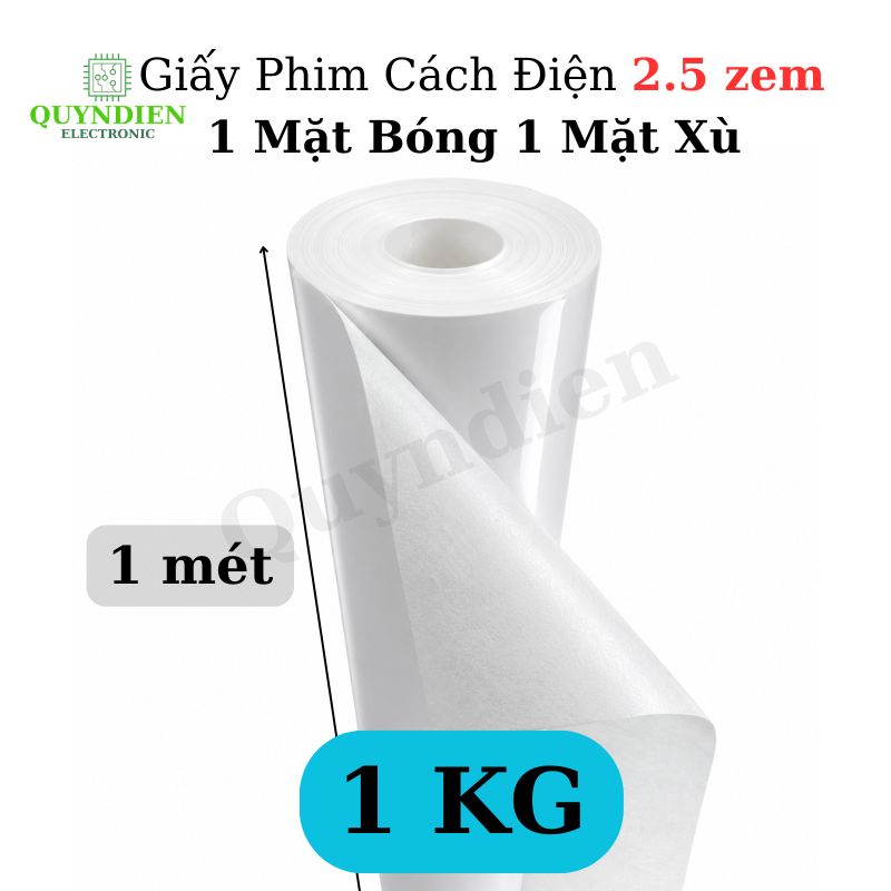Giấy Phim Cách Điện Trắng 1 Mặt Bóng 1 Mặt Xù Dày 0.25mm