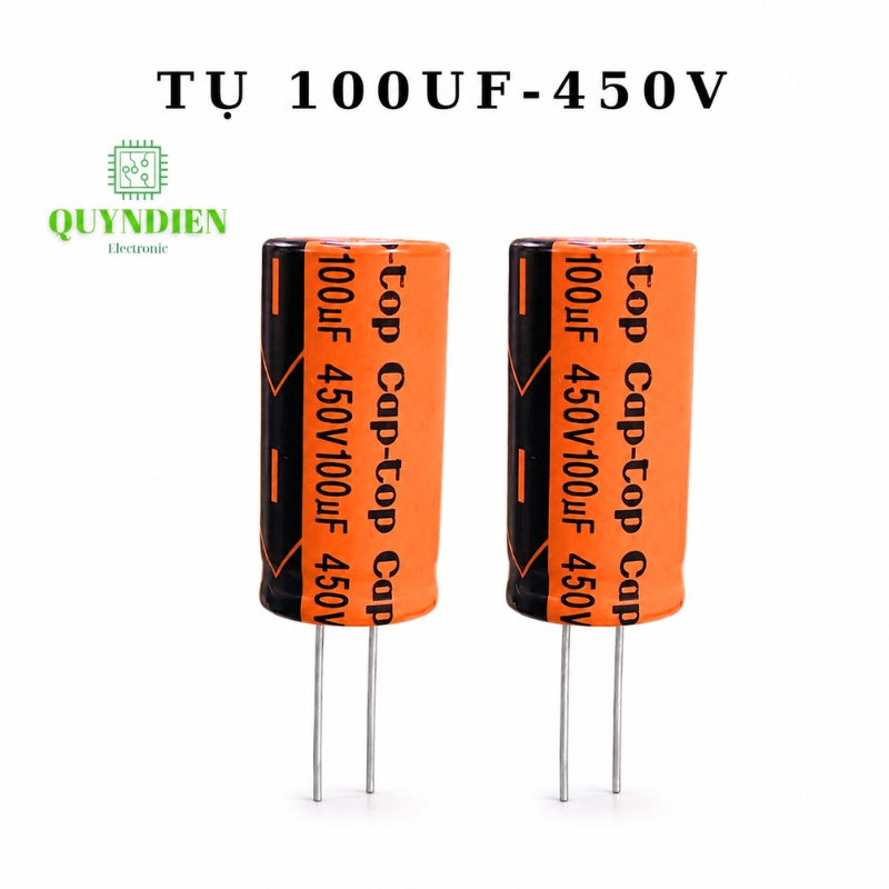 Tụ Hóa Lọc Nguồn 100uf 450VDC CapTop – Tụ Điện Lọc Nguồn Nguồn Xung, UPS, Biến Tần