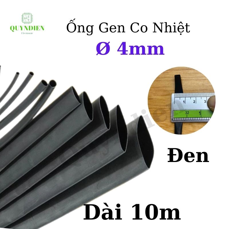 Gen co nhiệt size 4mm màu đen