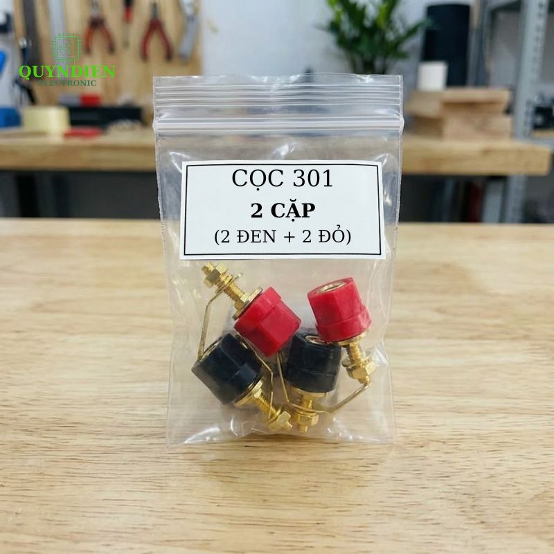 Cọc loa đỏ đen 301 [ĐÔI]