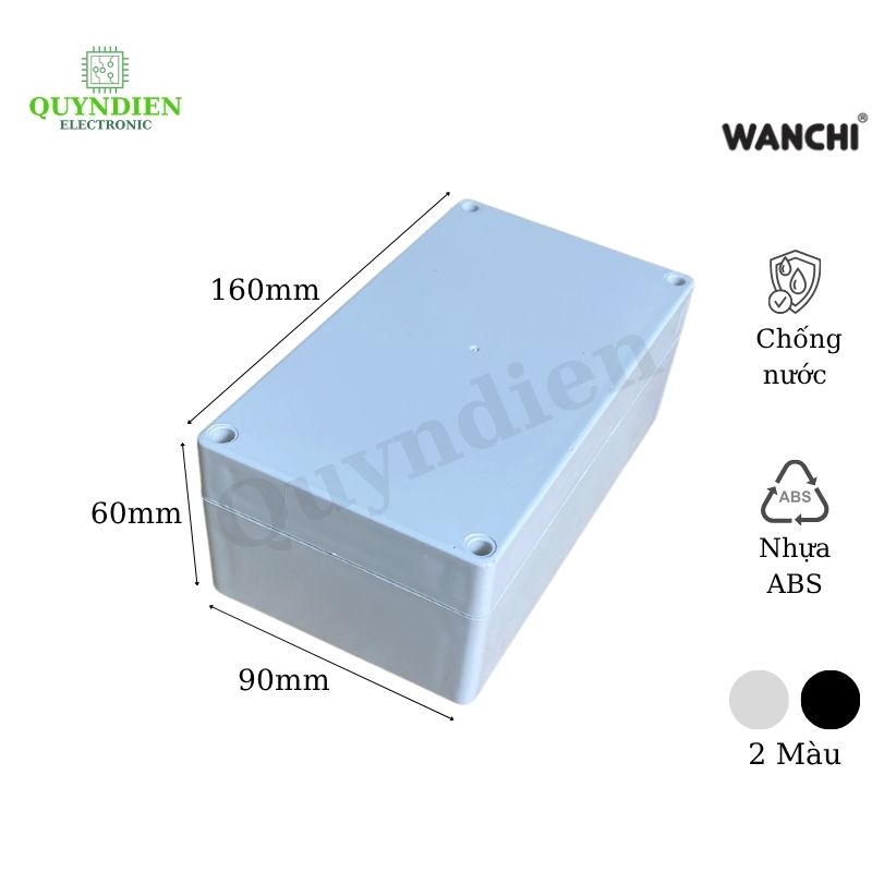 Hộp Nhựa WANCHI 160x90x60mm Màu Trắng