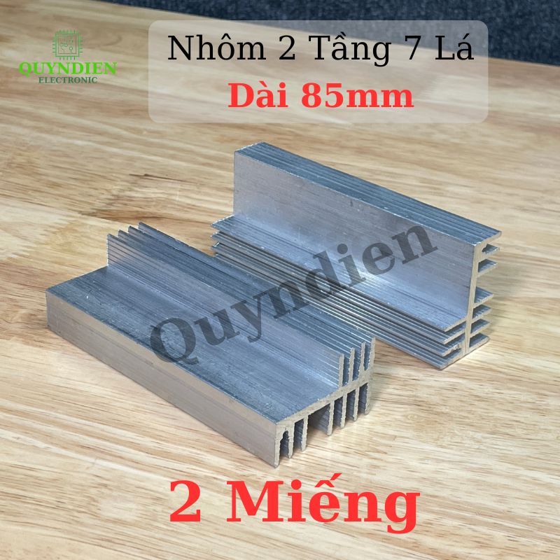 Nhôm Tản Nhiệt 2 Tầng 7 Cánh 85x44x29mm