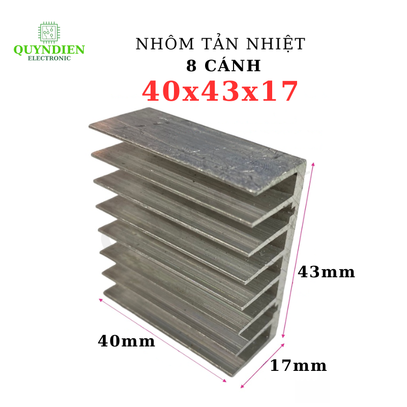 Nhôm Tản Nhiệt 8 Cánh 40x43x17mm