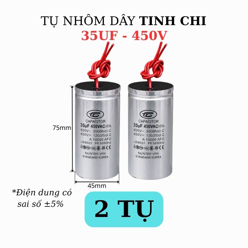 Tụ Nhôm Dây 35uF - 450V