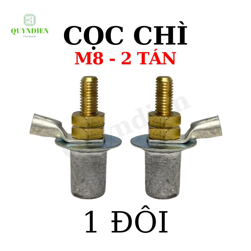 Cọc bình ắc quy bằng chì cọc M8 M10 - 2 TÁN độ bền cao, chống ăn mòn đồng thau giá 01 đôi