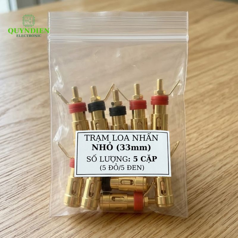 Trạm Loa Nhấn Vàng Loại Nhỏ 33mm Đỏ/Đen