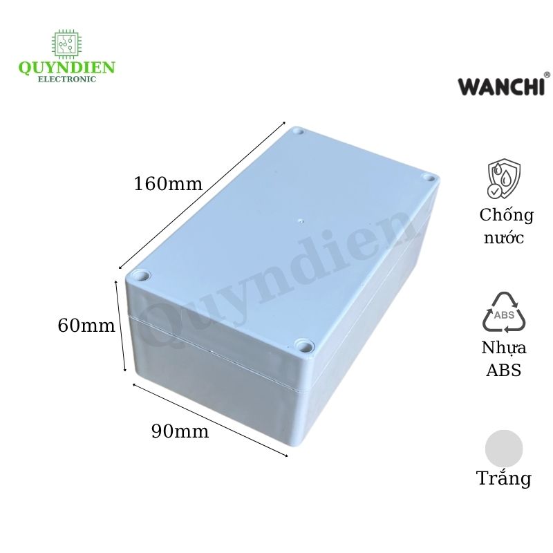 Hộp Nhựa WANCHI 160x90x60mm Màu Trắng