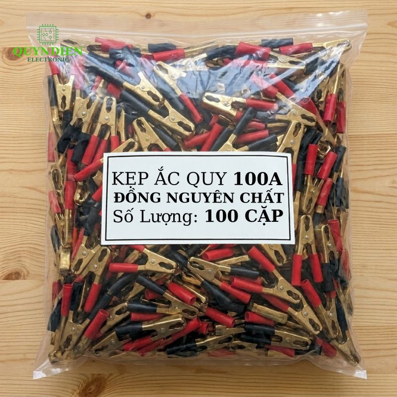 Kẹp Bình Ắc Quy 100A Đồng Nguyên Chất Đỏ Đen