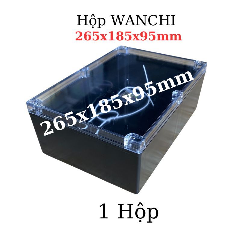 Hộp Nhựa ABS WANCHI 265x185x95mm Màu Đen Nắp Trong
