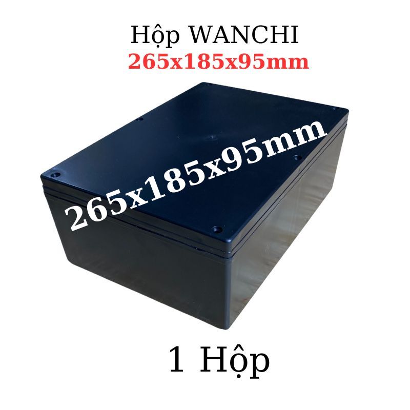 Hộp Nhựa ABS WANCHI 265x185x95mm Màu Đen Nắp Đục
