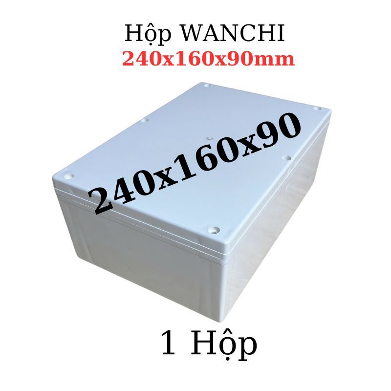 Hộp Nhựa ABS WANCHI 240x160x90mm Màu Trắng Nắp Đục