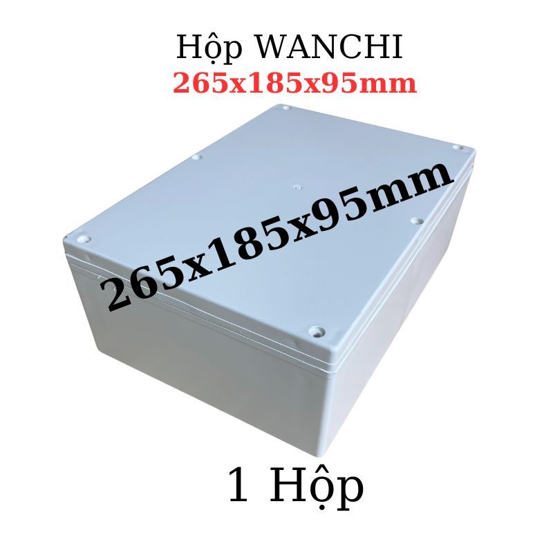 Hộp Nhựa ABS WANCHI 265x185x95mm Màu Trắng Nắp Đục