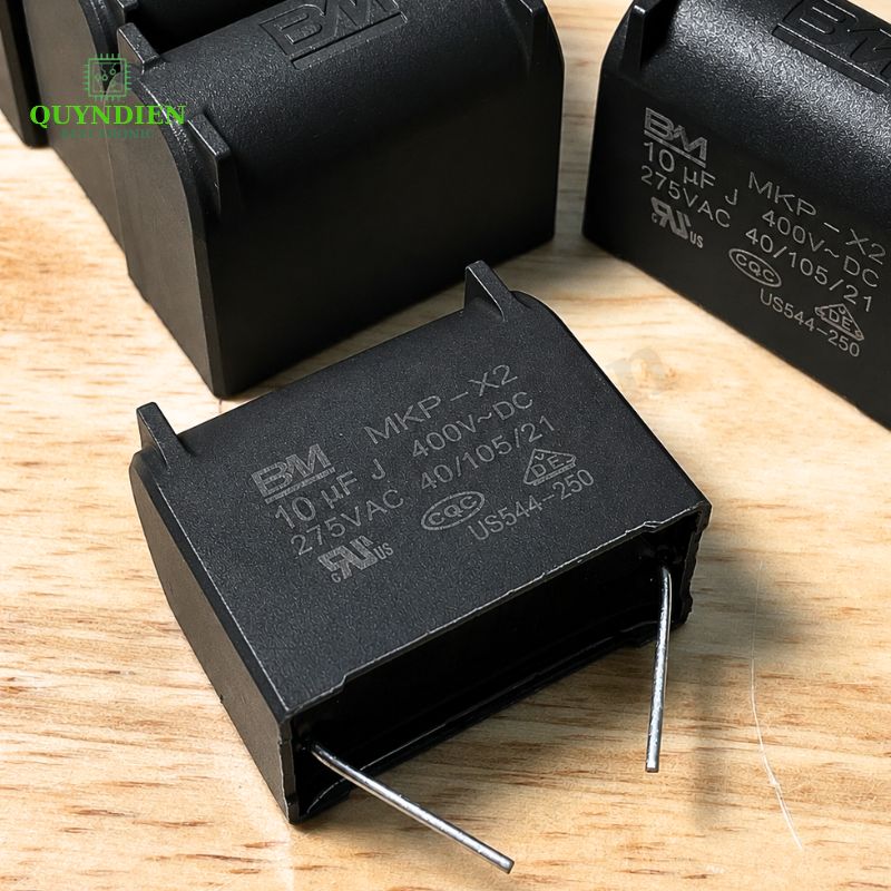Tụ Bếp Từ 10uF 275VAC/400VDC Màu Đen Loại Đứng Xát Nhỏ
