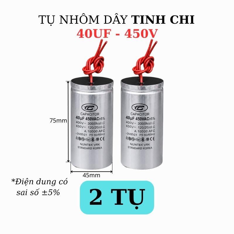Tụ Nhôm Dây 40uF - 450V