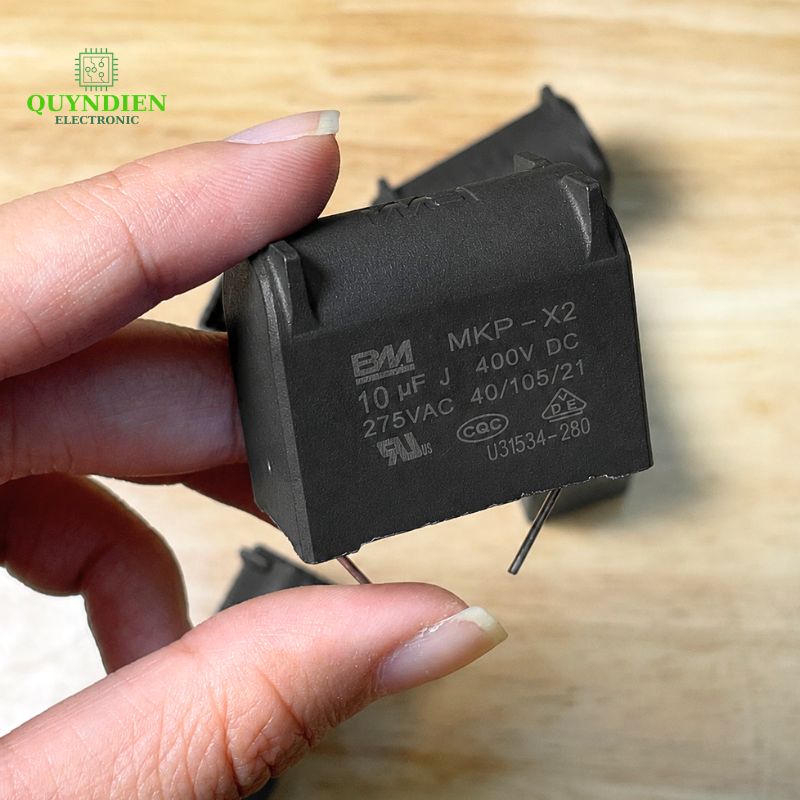 Tụ Bếp Từ 10uF 275VAC/400VDC Màu Đen Loại Đứng Xát Nhỏ