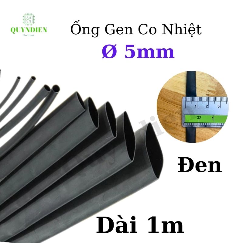 Gen co nhiệt size 5mm màu đen