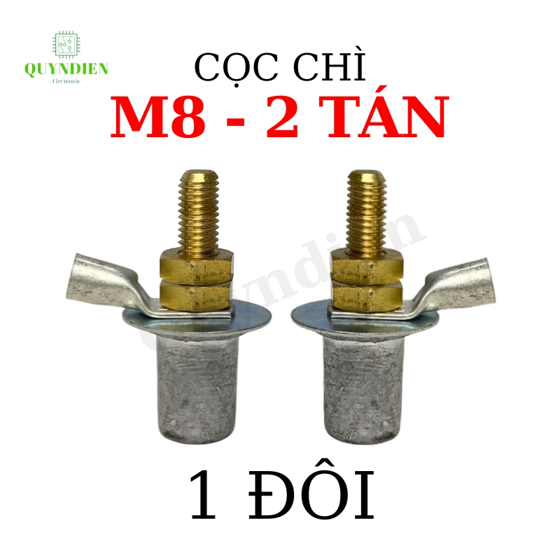 Cọc bình ắc quy bằng chì cọc M8 M10 - 2 TÁN độ bền cao, chống ăn mòn đồng thau giá 01 đôi