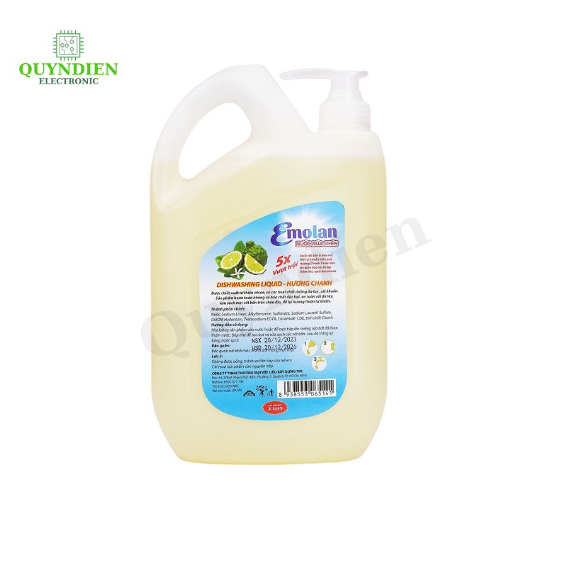 Nước rửa chén Emolan hương CHANH - 2.1L