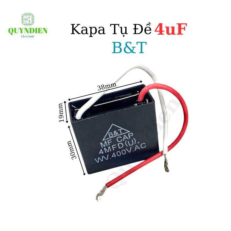 Tụ điện kapa tụ đề tụ ngậm tụ quạt 4uf 400V.AC B&T